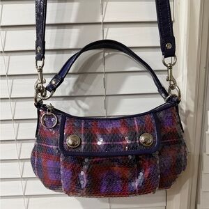 Coach Poppy Tartan Groovy Shoulder Bag! So Cute & Dainty! Definitely Must Buy 💜